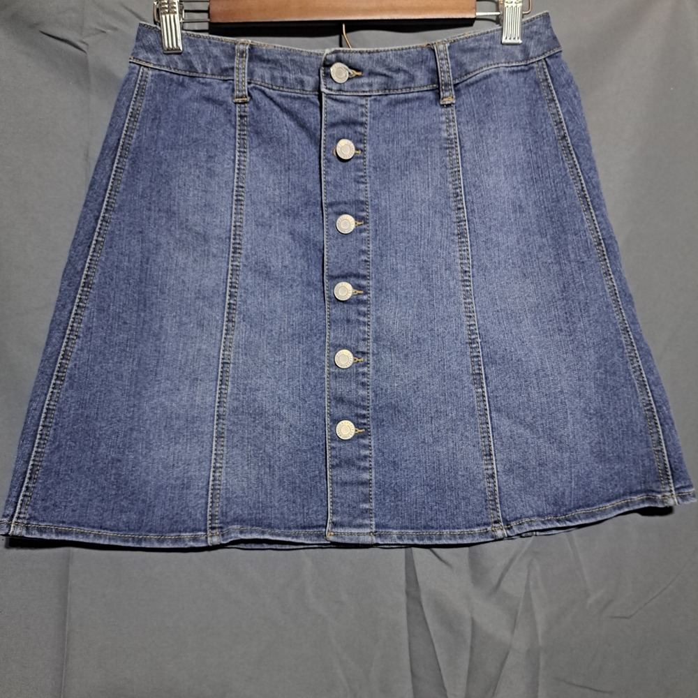 Mossimo Size 8 Jean‎ Denim Mini Skirt Button Front Y2K 90's Classic